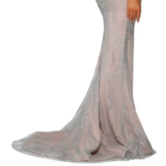 PORTIA AND SCARLETT PS6072 SILVER NUDE DRESS - Picture 4 of 8